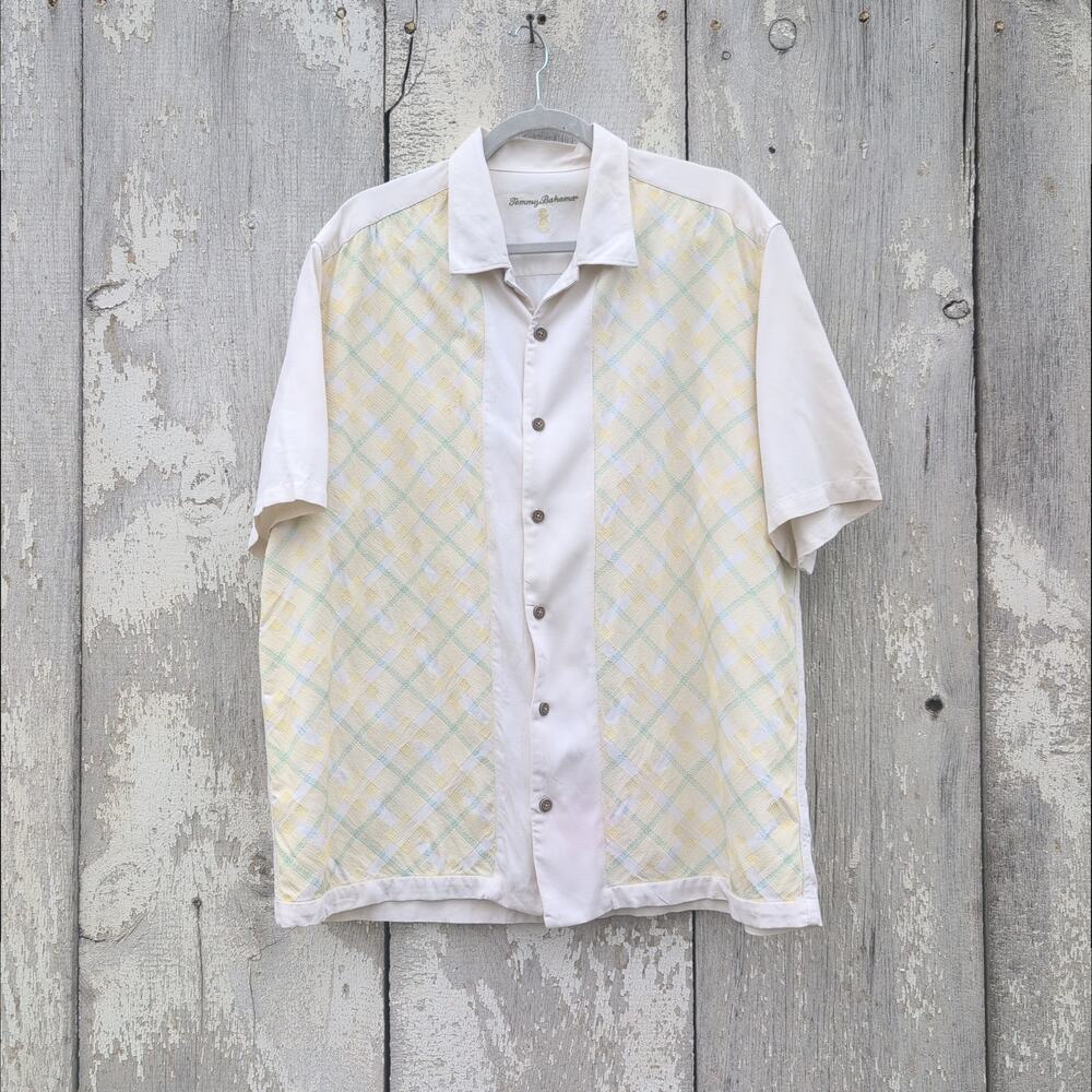 Tommy Bahama 100% Silk Hawaiian Button Down Shirt Men's XL